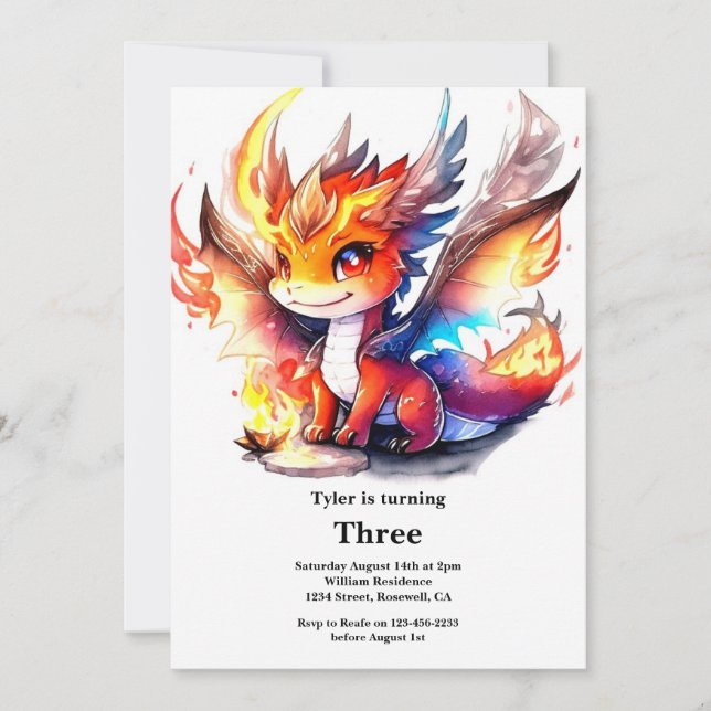 Dragon Birthday Invitation (Front)