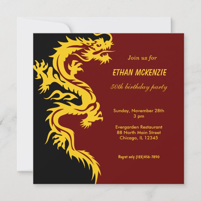 Dragon Birthday Invitation (Front)