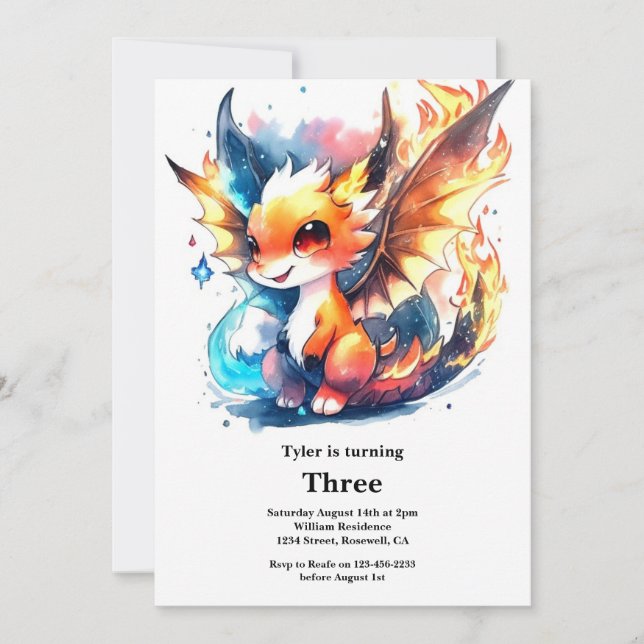Dragon Birthday Invitation (Front)