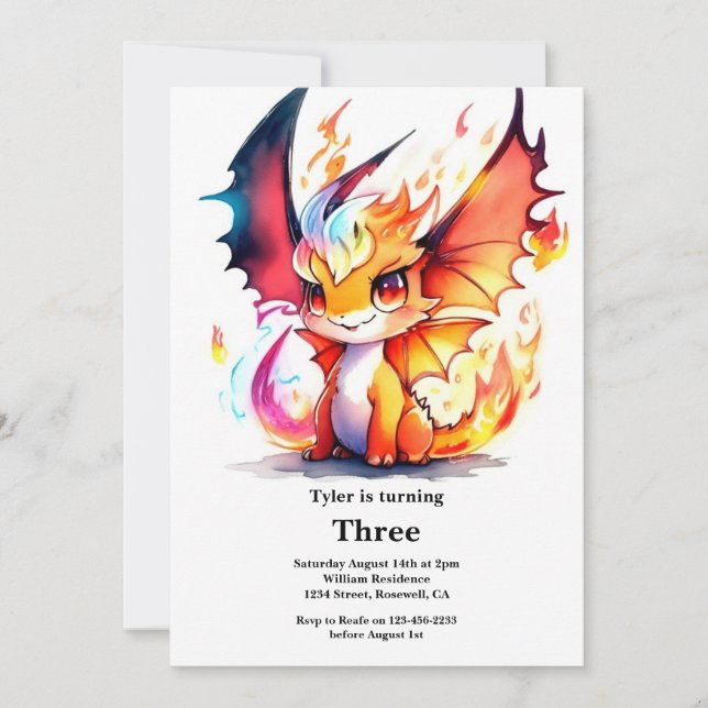 Dragon Birthday Invitation (Front)