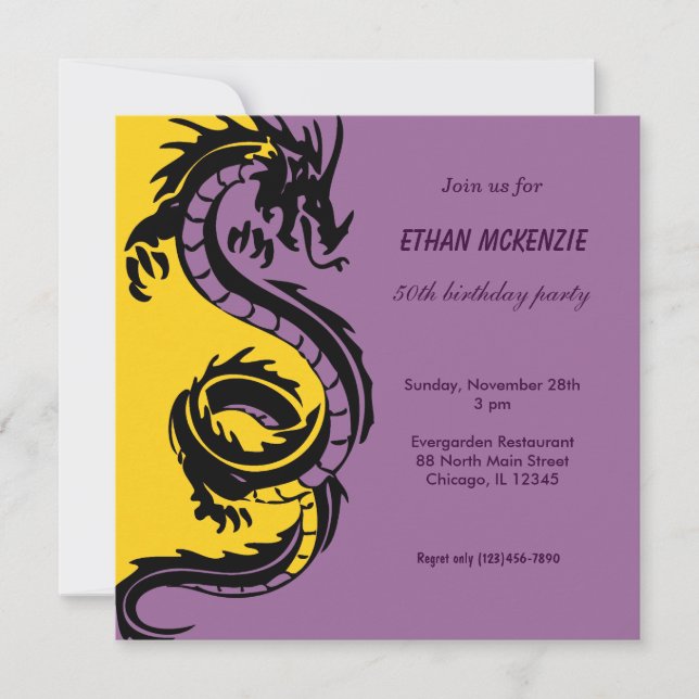 Dragon Birthday Invitation (Front)