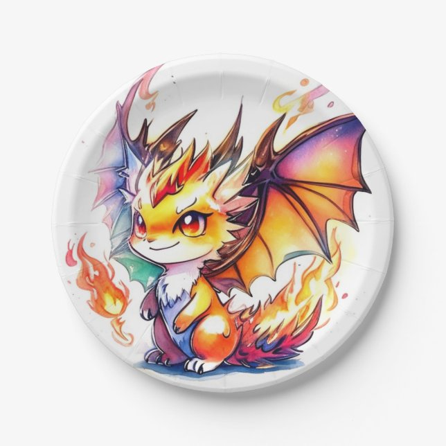 Dragon Birthday Paper Plate (Front)
