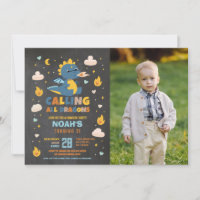Dragon Birthday Party Blue Photo Dragons Boy Chalk