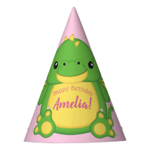 Dragon Birthday Party Pink Party Hat