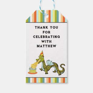Dragon Birthday Thank You Gift Tags