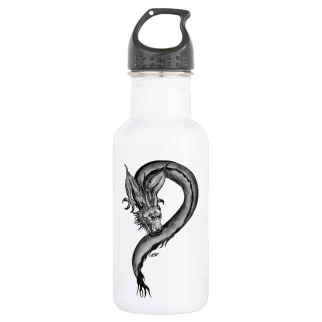 Dragon black and white Design 532 Ml Water Bottle (Front)