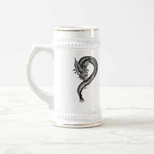 Dragon black and white Design Beer Stein