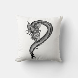 Dragon black and white Design Cushion