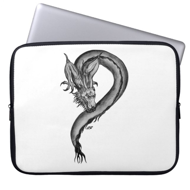 Dragon black and white Design Laptop Sleeve (Front)