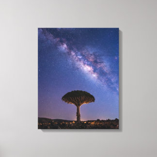 Dragon Blood Tree Milky Way Canvas  Ancient Nature Print