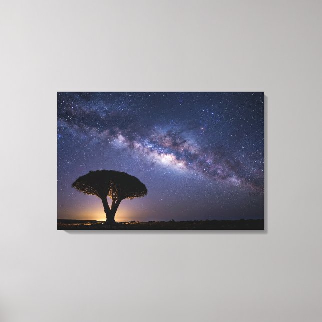Dragon Blood Tree Milky Way Canvas  Ancient Nature Print (Front)