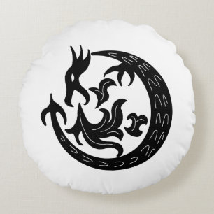 Dragon Blowing Fire Round Cushion