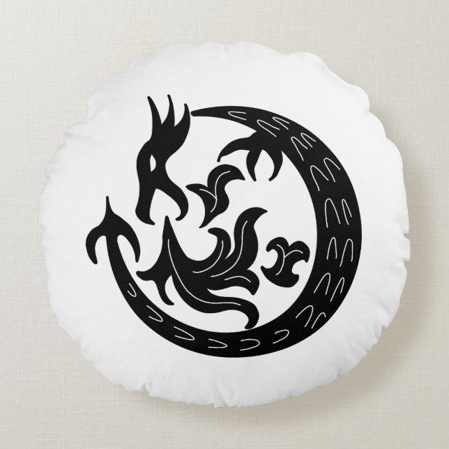 Dragon Blowing Fire  Round Cushion (Front)