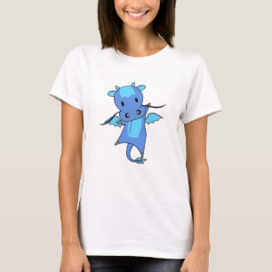 Dragon Blue Fairy Tale Fantasy Cute Animals Kids T-Shirt