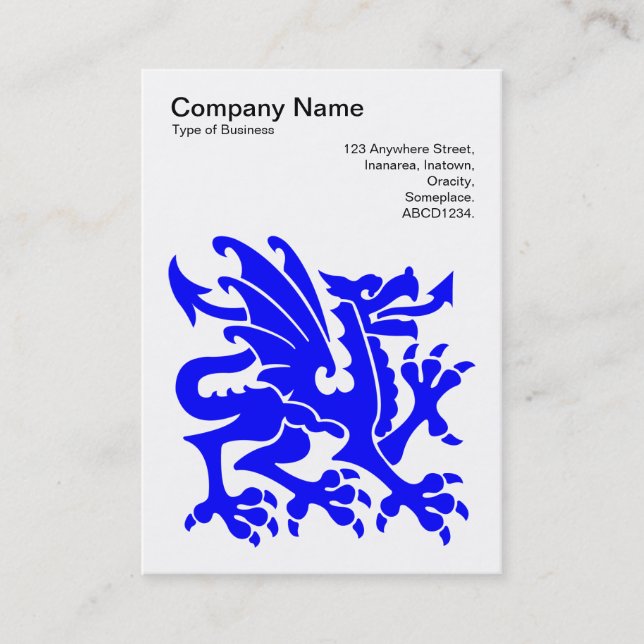 Dragon - Blue on White Business Card (Front)