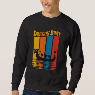 Dragon Boat Design Retro Vintage Style, Lake and R Sweatshirt
