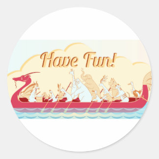 Dragon Boat - Fire Dragon - Have Fun Classic Round Sticker