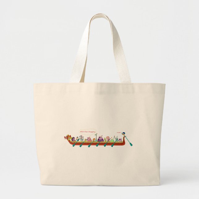 Dragon Boat - Fire Dragons Large Tote Bag (Front)