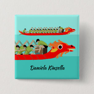 Dragon Boat Racing 15 Cm Square Badge