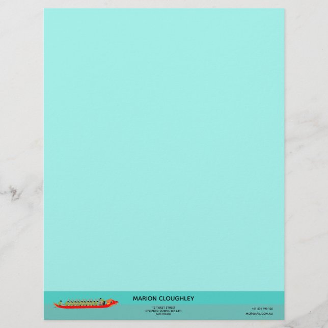 Dragon Boat Racing Custom Letterhead (Front)