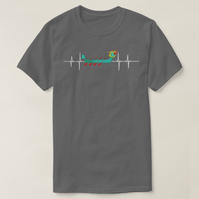 Dragon Boat Racing Passion Love Heartbeat T-Shirt (Design Front)