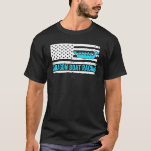 Dragon Boat Racing Us Flag Dragon Boat T-Shirt