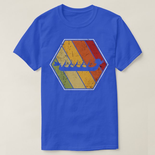 Dragon Boat Team Retro Vintage Logo T-Shirt (Design Front)