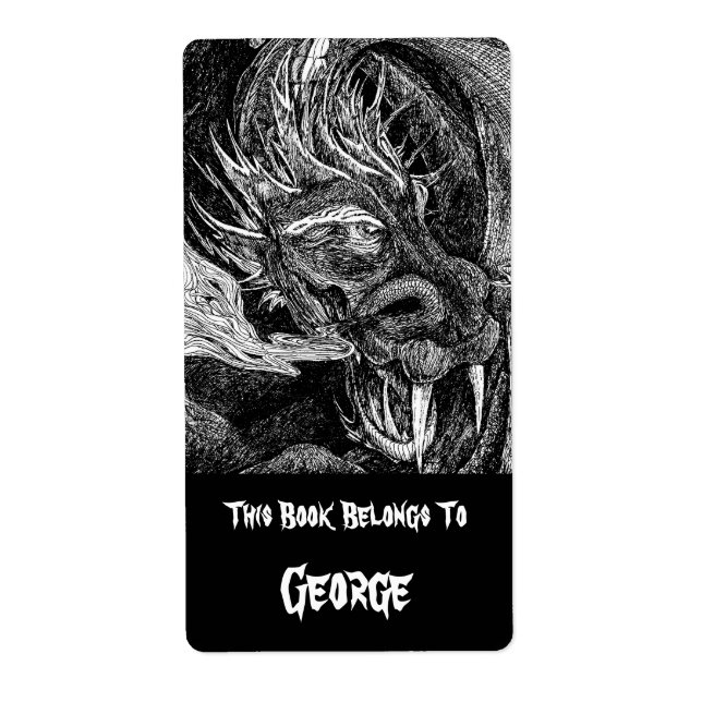 Dragon bookplate label (Front)
