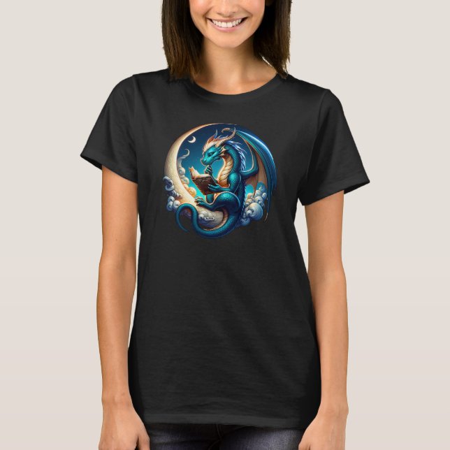 Dragon Bookworm, Moonlight Reading Tee (Front)