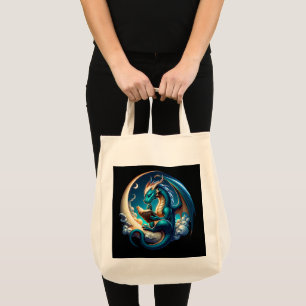 Dragon Bookworm, Moonlight Reading  Tote Bag
