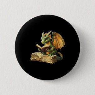 Dragon Bookworm Reading Book Funny Graphic 6 Cm Round Badge