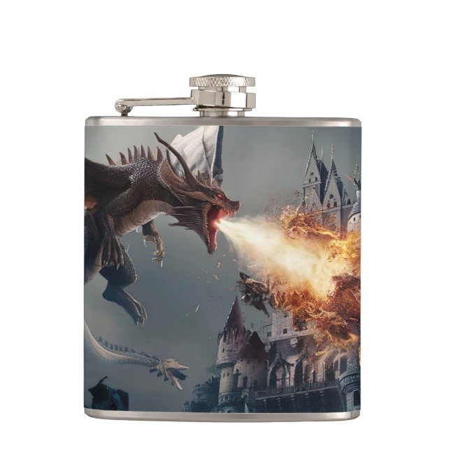 Dragon Breath in Mediaeval Battleground #4 Hip Flask (Front)