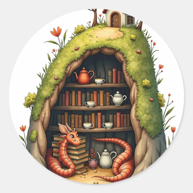 Dragon Burrow Classic Round Sticker (Front)