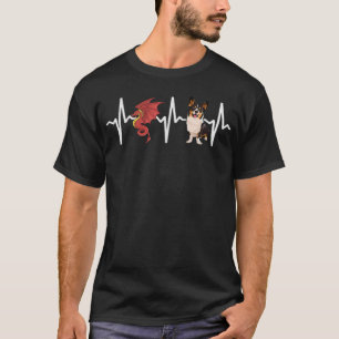 Dragon Cardigan Welsh Corgi Heartbeat Dog Lover T-Shirt