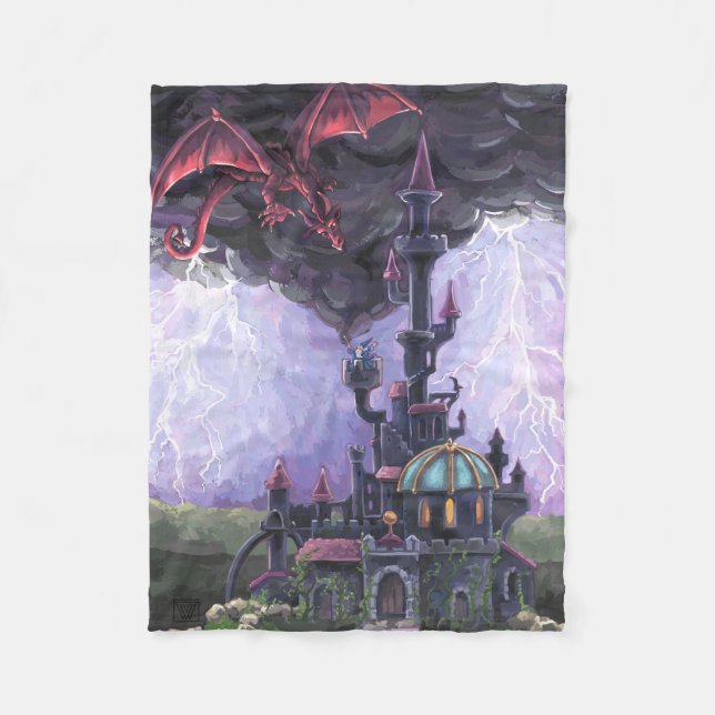 Dragon Castle Fleece Blanket (Front)