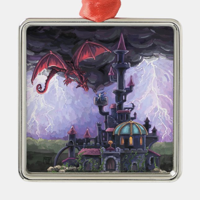 Dragon Castle Metal Tree Decoration (Front)