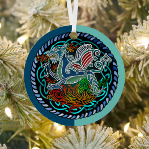 Dragon Celtic Metal Tree Decoration