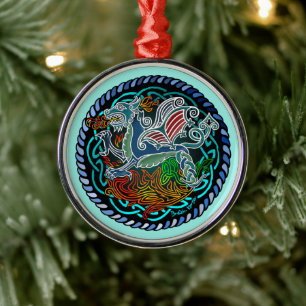 Dragon Celtic Metal Tree Decoration