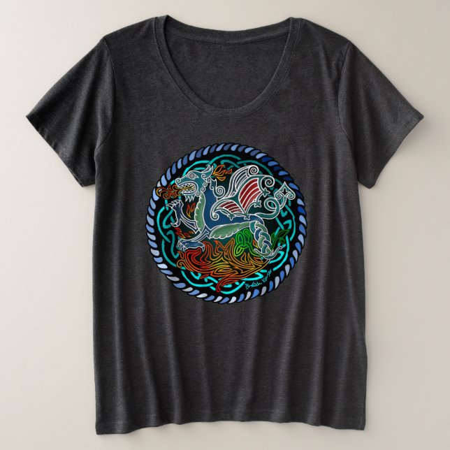Dragon celtique plus size T-Shirt (Design Front)