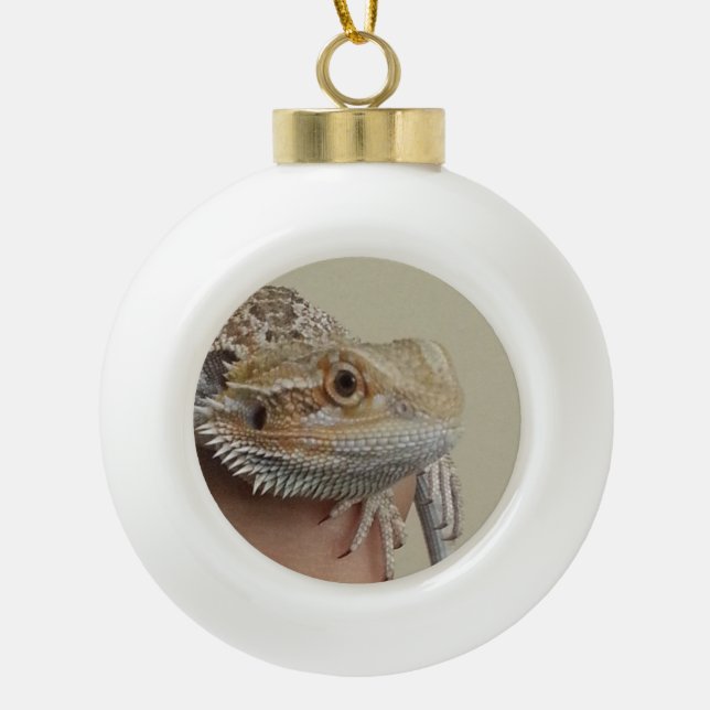 Dragon Ceramic Ball Christmas Ornament (Front)