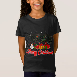 Dragon Christmas Pajama Funny Xmas Lights Animals  T-Shirt
