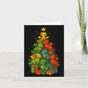 Dragon Christmas Tree Funny Dragon Xmas  Card
