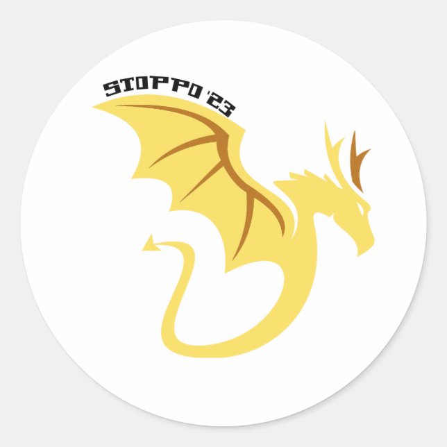 dragon classic round sticker (Front)