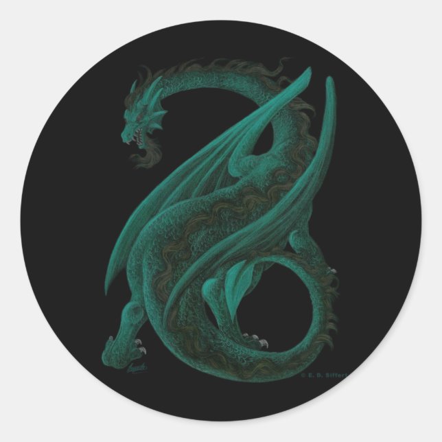 Dragon Classic Round Sticker (Front)