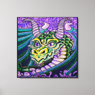 dragon close up (square) canvas print
