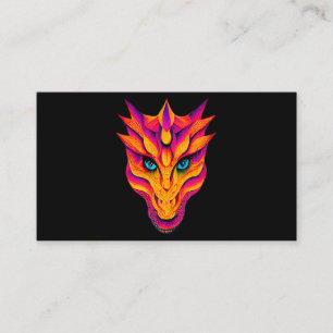 Dragon Colourful Pop Art Graphic Artwork Design Business Card