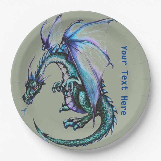 Dragon Custom Paper Plates 9" (Front)
