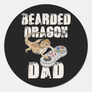 Dragon Dad Video Game Reptiles Pagona Gamers  Classic Round Sticker