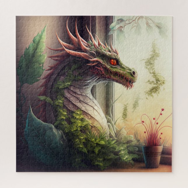 Dragon Dazer and Plants Jigsaw Puzzle (Vertical)