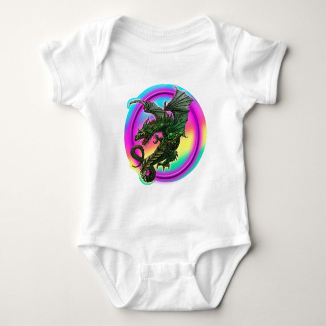 Dragon design baby bodysuit (Front)